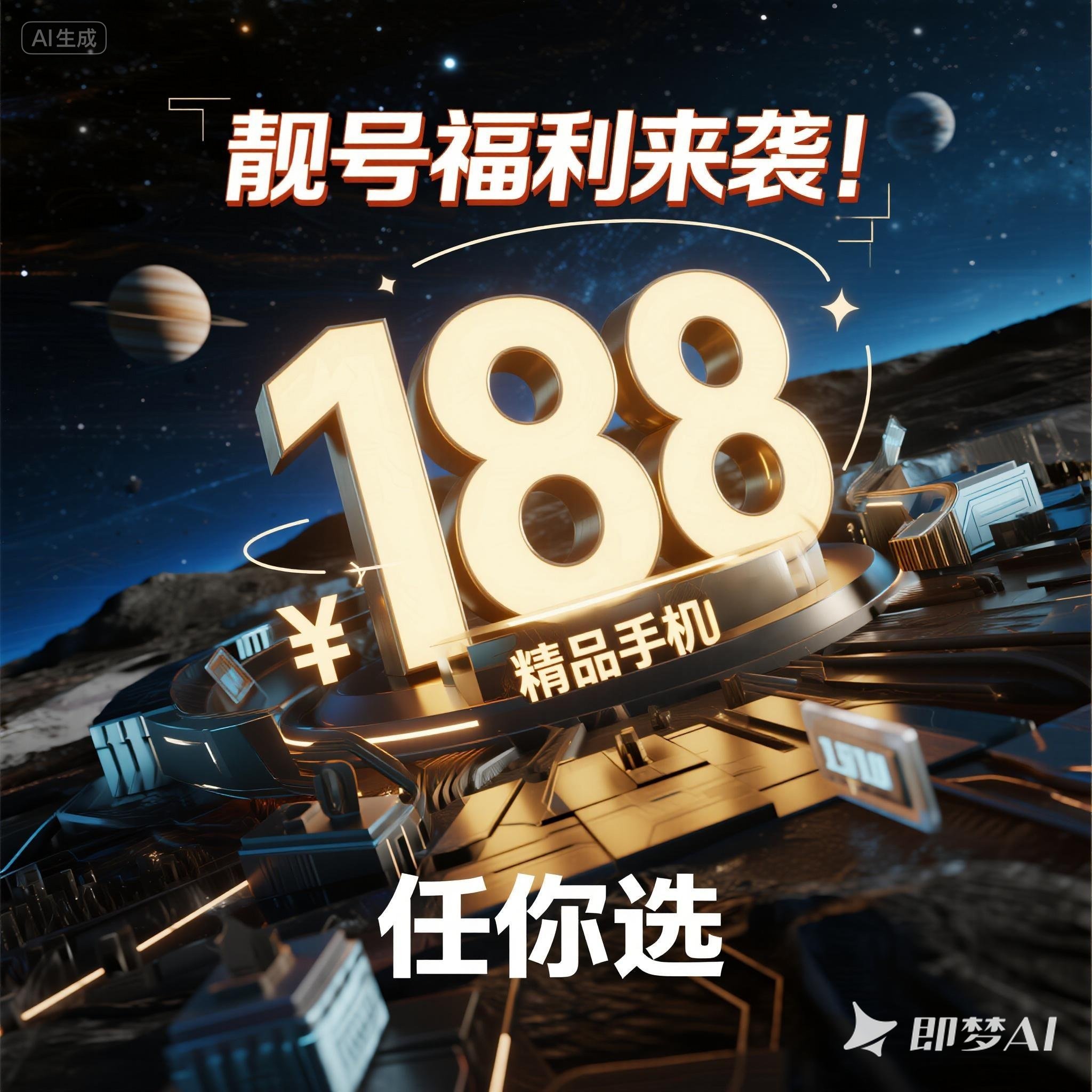 金水区靓号福利来袭！188 开头精品号码任你选。