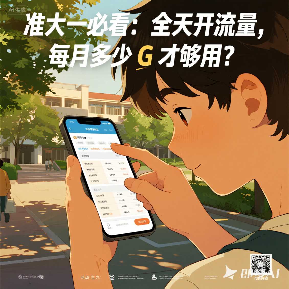 金水区准大一必看：全天开流量，每月多少 G 才够用？