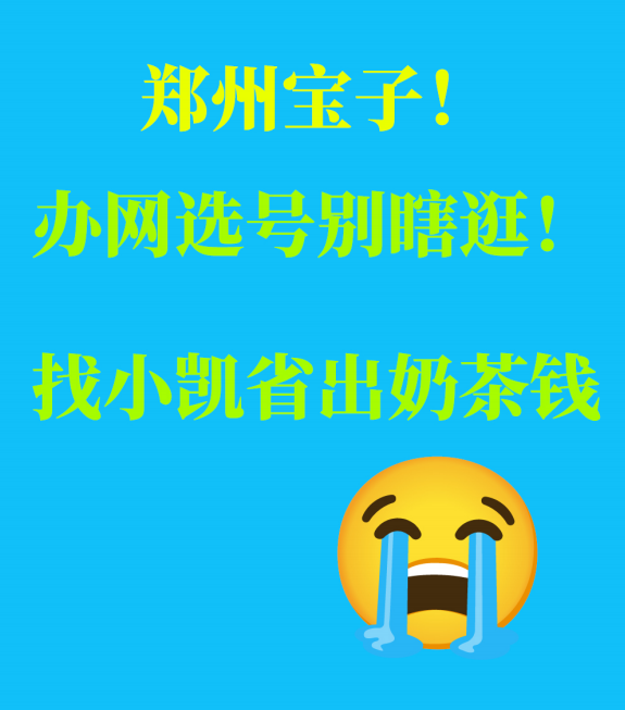 金水区宝子！办网选号别瞎逛！找小凯省出奶茶钱😭