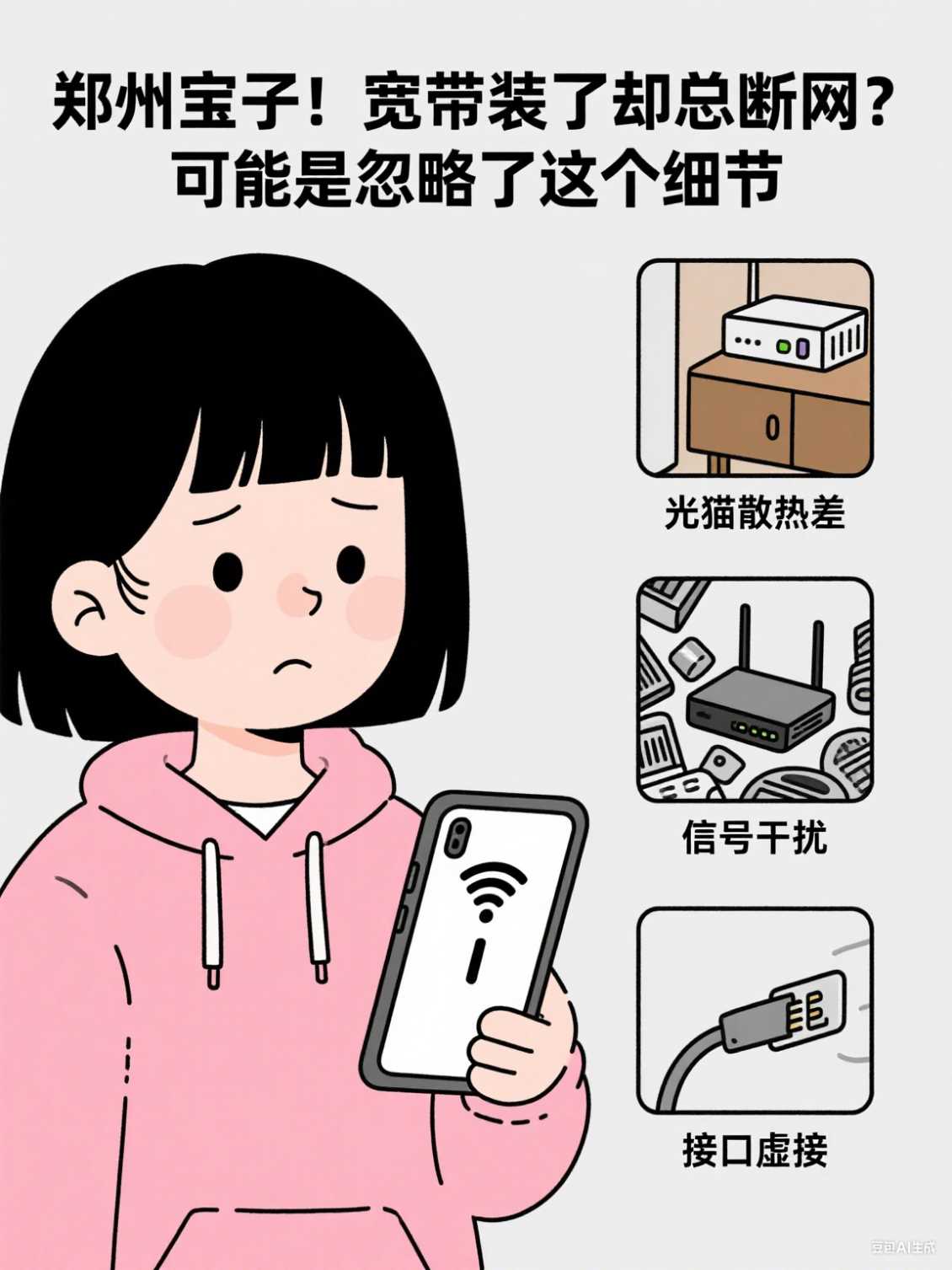 金水区宝子！宽带装了却总断网？可能是忽略了这个细节